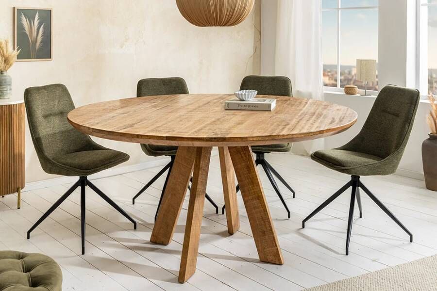 Invicta Interior Ronde eettafel ART WOOD 120cm bruin massief mangohout 45757
