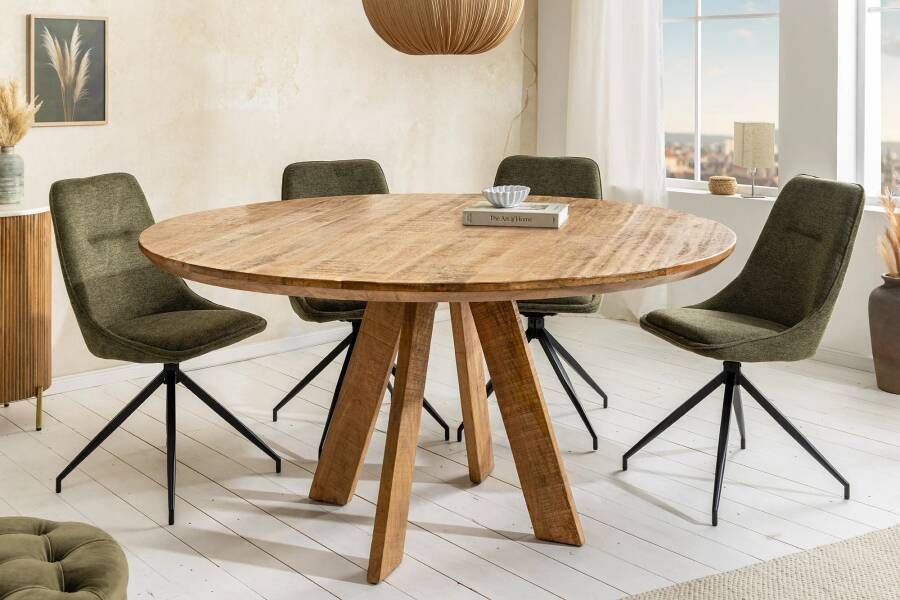 Invicta Interior Ronde eettafel ART WOOD 140cm bruin massief mangohout 45758
