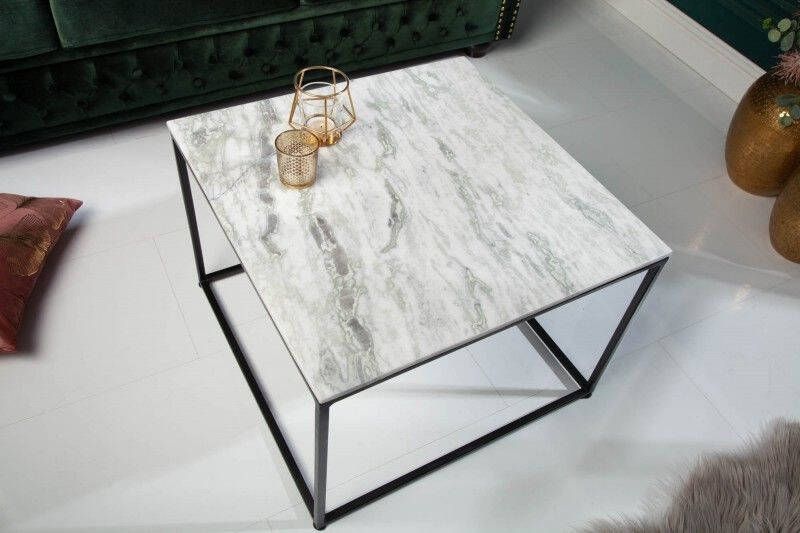 Invicta Interior Elegante salontafel ELEMENTS 50cm wit met gepolijst marmeren blad 40112