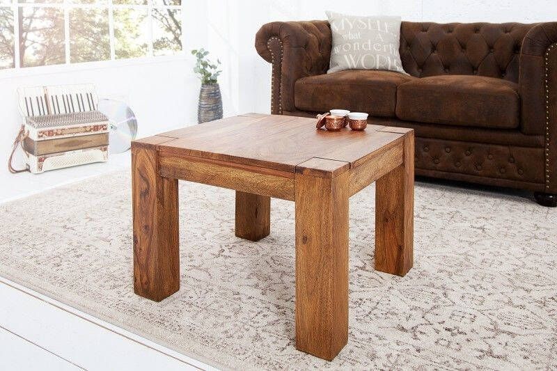 Invicta Interior Massief houten salontafel MAKASSAR 60cm Sheesham unieke korrel 16910