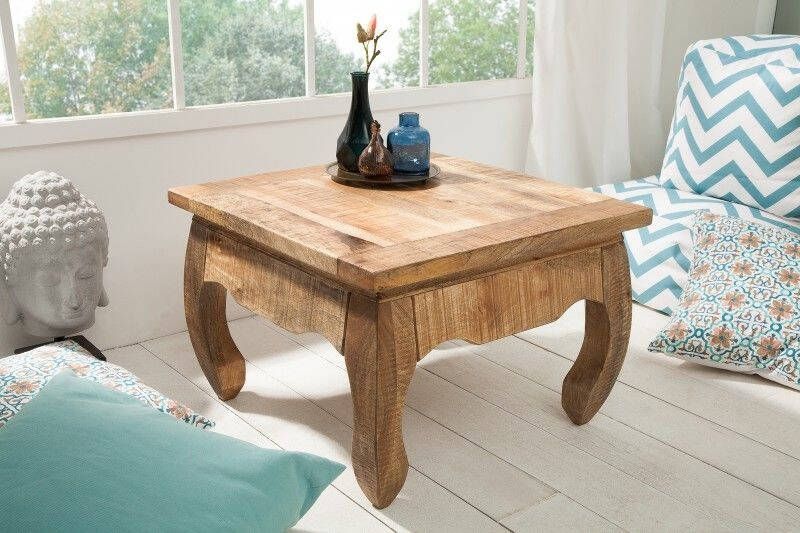 Invicta Interior Massieve salontafel OPIUM ANTIQUE Bijzettafel van natuurlijk mangohout 60 cm 38638