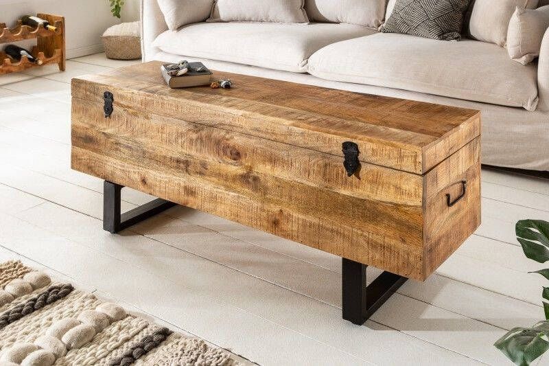 Invicta Interior industrieele kistbank FACTORY LOFT Bank van natuurlijk mangohout 115 cm 39663