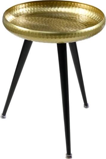 Invicta Interior Side table ORIENT 55cm hammer stroke design messing goud 44351