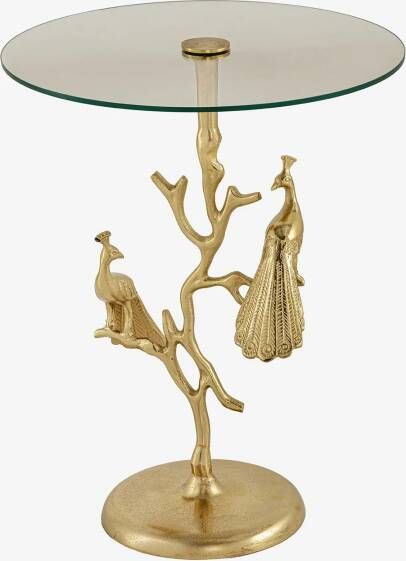 Invicta Interior Side table WILDLIFE PEACOCK 60cm goud 44829