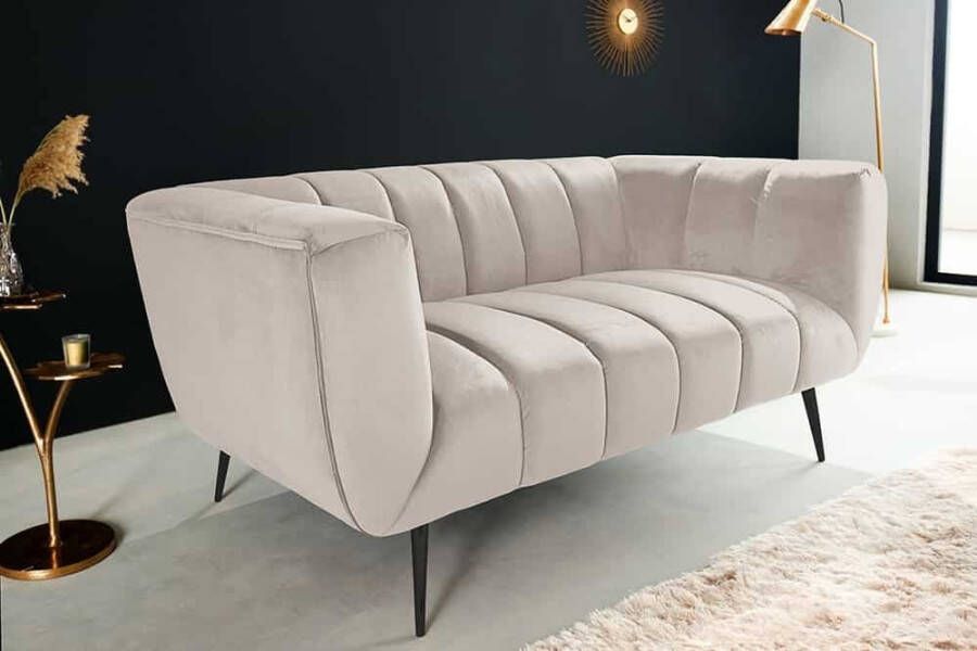 Invicta Interior Sofa NOBLESSE 165cm 2-seater textured velvet champagne 44537