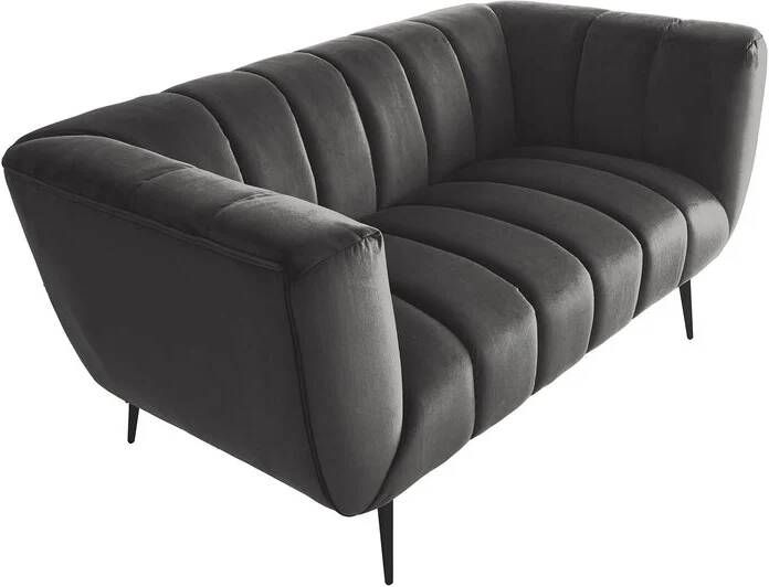 Invicta Interior Sofa NOBLESSE 165cm 2-seater velvet grey 45050