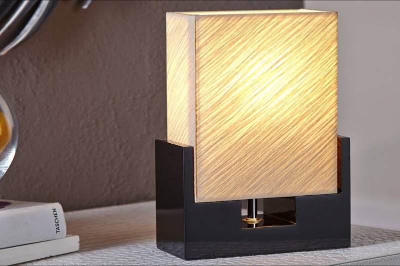 Invicta Interior Moderne tafellamp TWILIGHT 25cm zwart beige tafellamp 10880