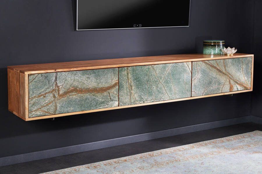 Invicta Interior Massief houten TV-lowboard MOUNTAIN SOUL 160cm hangend echt natuursteen acacia 43482