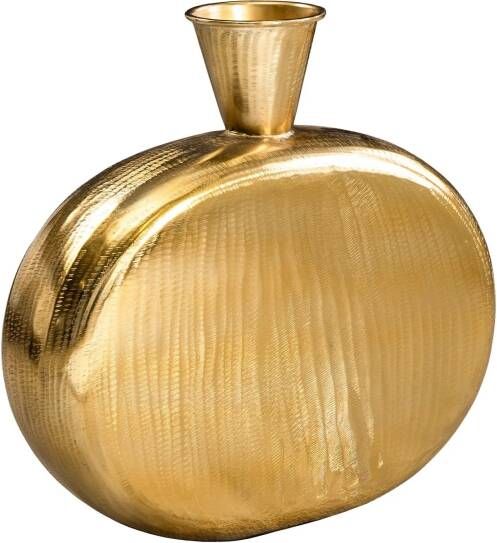 Invicta Interior Handgemaakte vaas ORIENT L 50cm goud metaal gehamerd design 44866