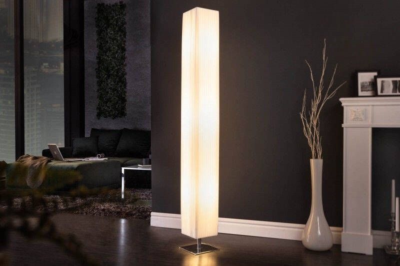 Invicta Interior Moderne design vloerlamp PARIS 160cm witte geplooide kap vloerlamp 8159