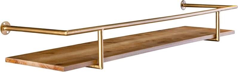Invicta Interior Massieve wandplank HERITAGE 75 cm naturel grenenhout goud metaal 44478