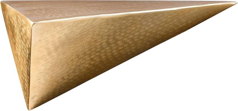 Invicta Interior Handgemaakte wandplank PYRAMID 40cm goud antiek metaal gehamerd design 44884