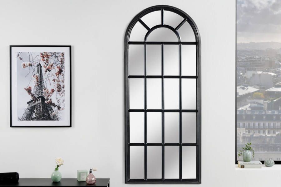 Invicta Interior Design wandspiegel CASTILLO 140cm zwart raam in landelijke stijl 43631