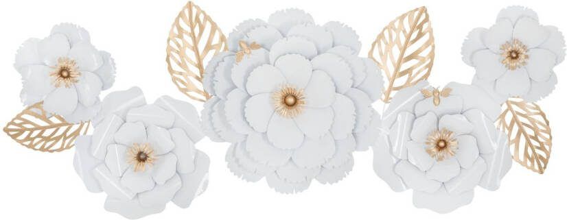 Mauro Ferretti IJZEREN WANDPANEEL WIT DECOR 158X9X60