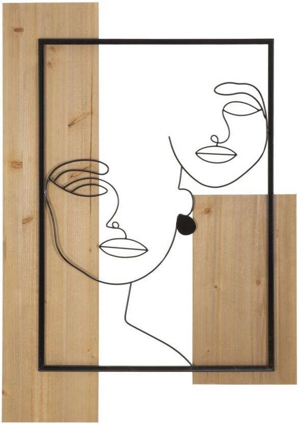 Mauro Ferretti WANDPANEEL VLAKKEN IJZER EN HOUT CM 63X2X90