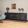 Starfurn Dressoir Denver Black 210 cm | Mangohout en staal|STF-8705 - Thumbnail 3