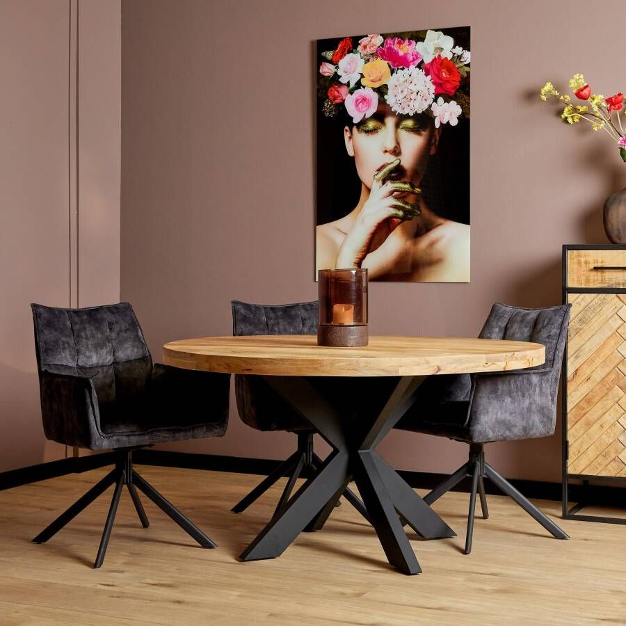 Starfurn Eetkamertafel Denver | Rond | Mangohout | 130 cm STF-1011