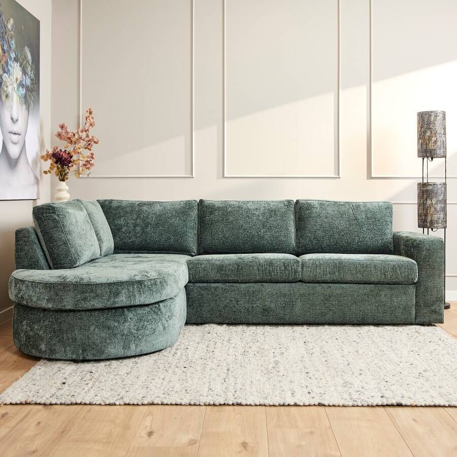 Starfurn MySofa Alma | Green | Divan Links + 2 5 zits | 5 jaar garantie-MYS-Alma-TR21L