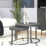 Starfurn Salontafel Ora Black Kadappa Stone| 60 cm | Set van 2-STF-9063 - Thumbnail 2