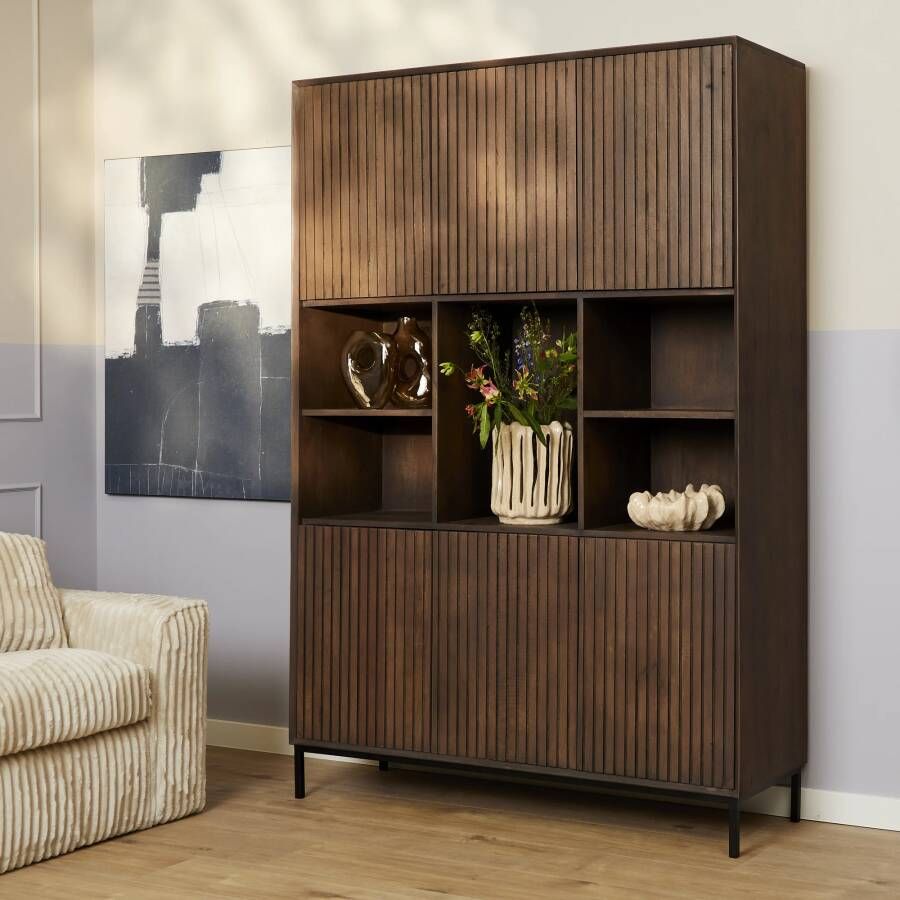 Starfurn Vakkenkast Madison XL Walnut | 135 cm-STF-6759