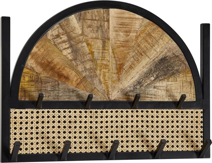 Wohnling Kapstok mangohout en rotan 53 cm diep