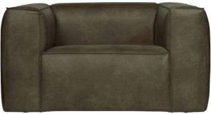 WOOOD Fauteuil 'Bean' Recycle Leer kleur Army