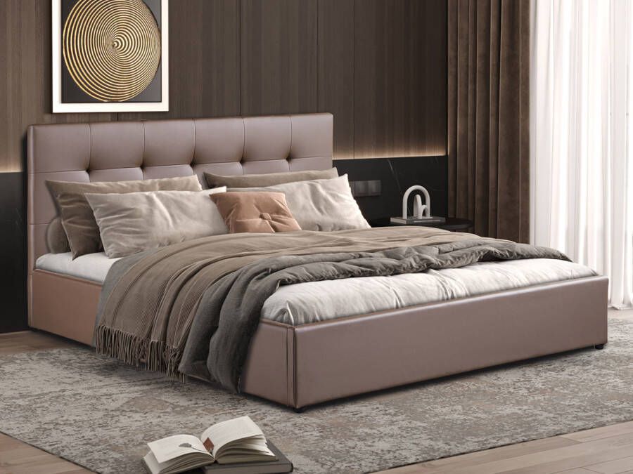Mobistoxx Bed met opbergruimte PORTOMANO 160x200 cm taupe