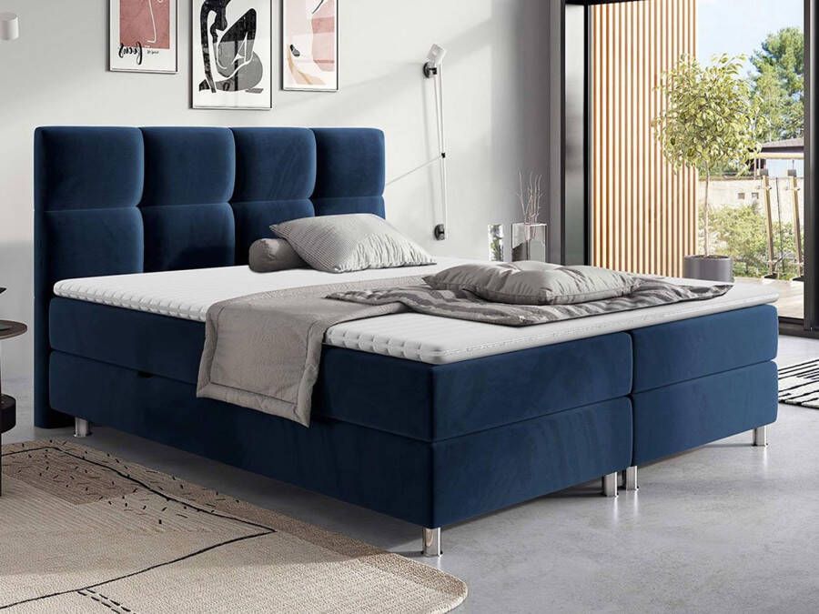 Mobistoxx Boxspring ANDROS 160x200 cm donkerblauw