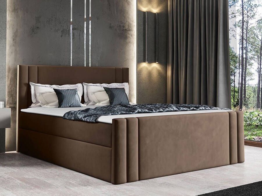 Mobistoxx Boxspring CARMELO 140x200 cm bruin