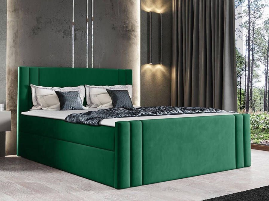 Mobistoxx Boxspring CARMELO 140x200 cm groen