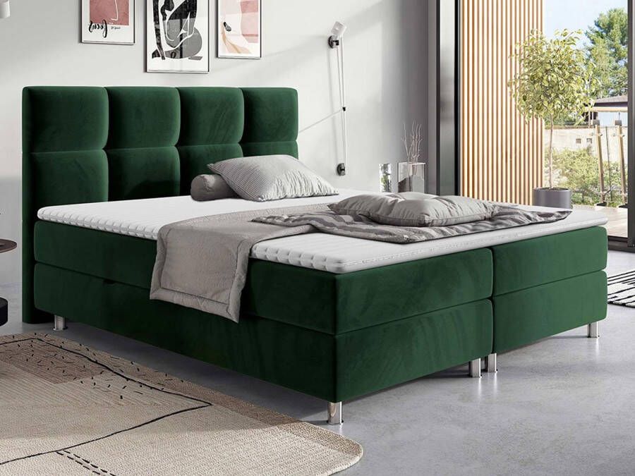 Mobistoxx Boxspring DAVALO 140x200 cm groen