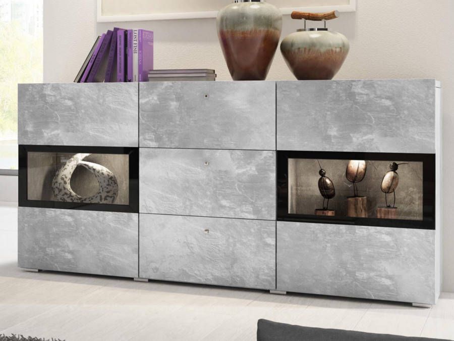 Mobistoxx Commode BABEL 2 deuren en 3 lades beton