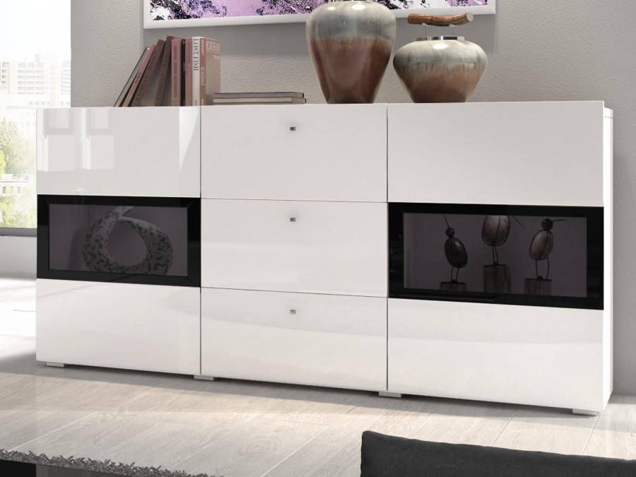 Mobistoxx Commode BABEL 2 deuren en 3 lades wit hoogglans wit