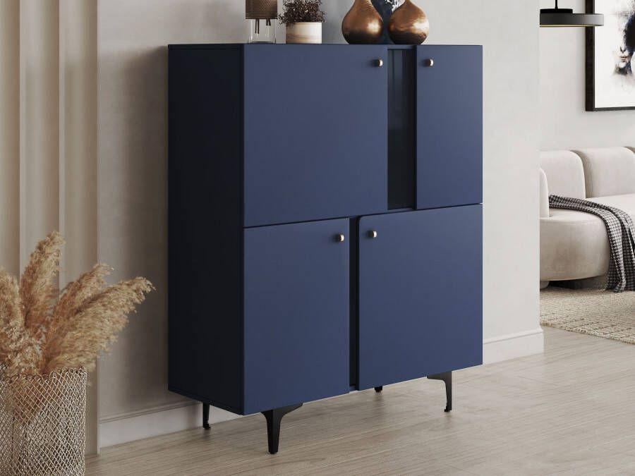 Mobistoxx Commode COLORUS 4 deuren blauw