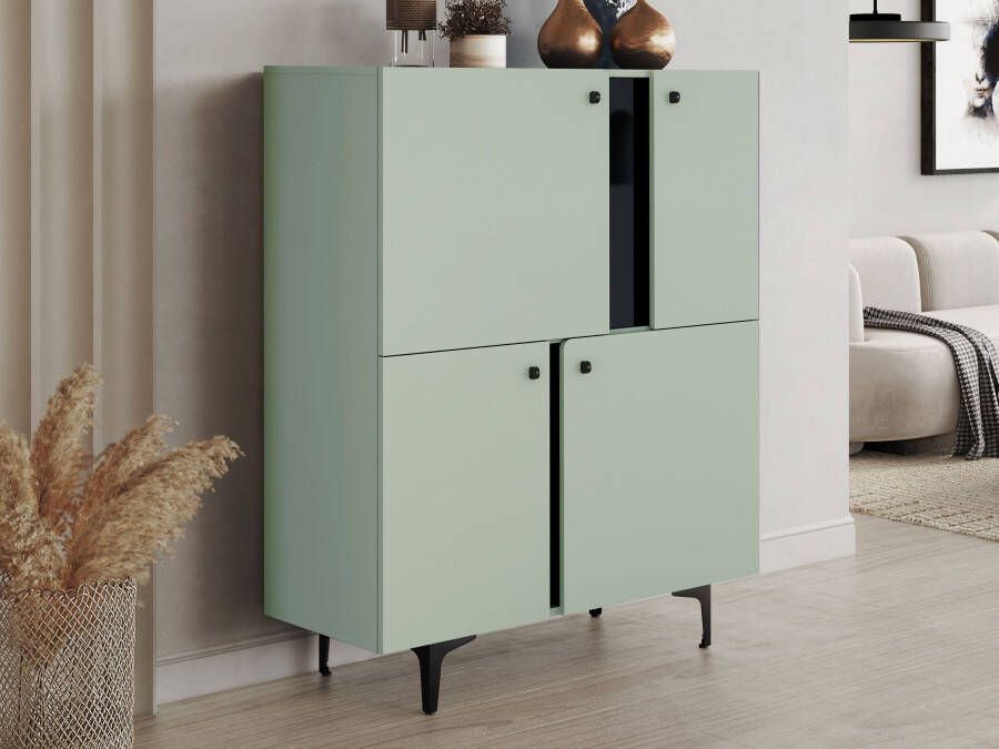 Mobistoxx Commode COLORUS 4 deuren salie groen