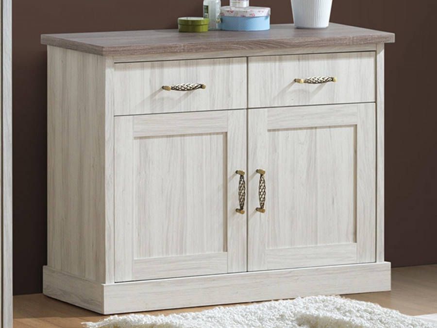 Mobistoxx Commode ELANO 2 deuren 2 lades lichte eik sonoma eik