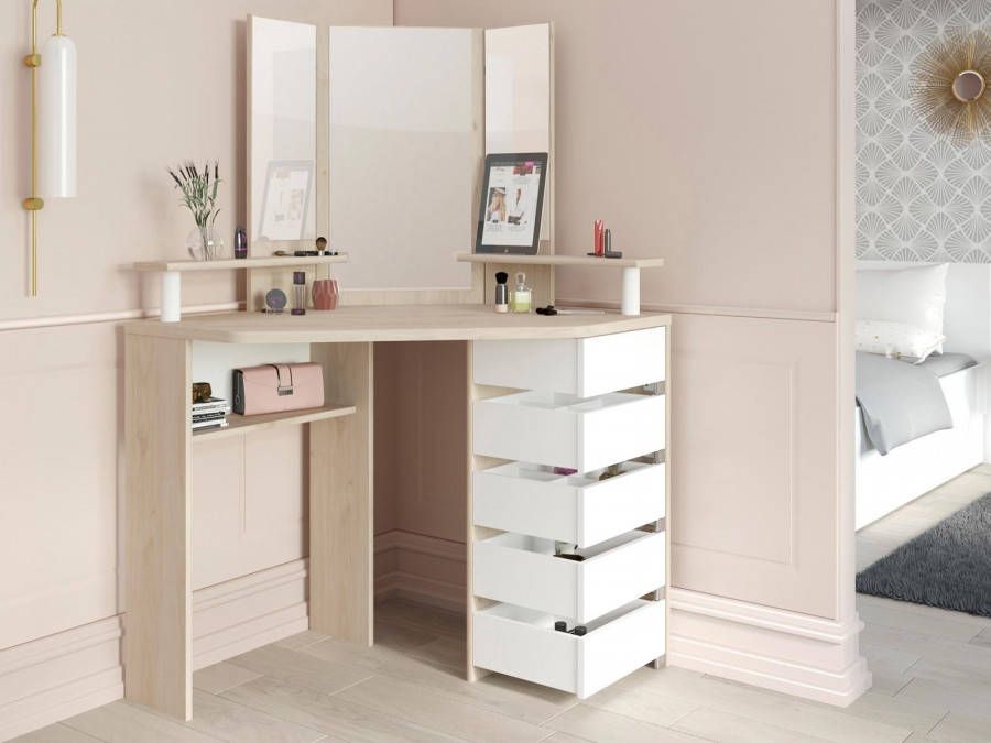 Mobistoxx Commode met spiegel VOLGA jackson eik wit