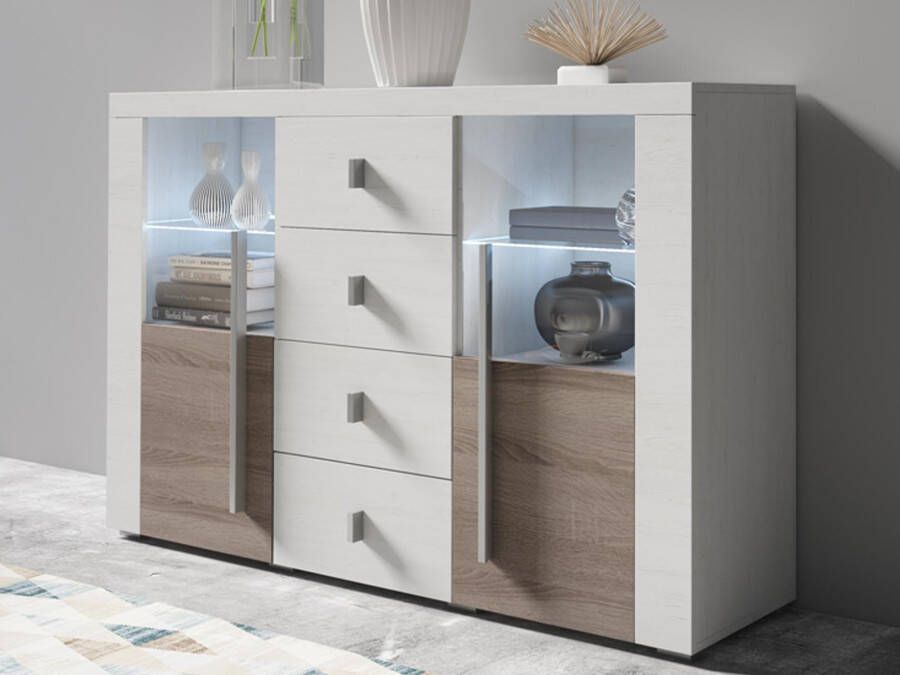 Mobistoxx Commode ROBB 2 deuren 3 lades andersen pijnboom sonoma truffel met led