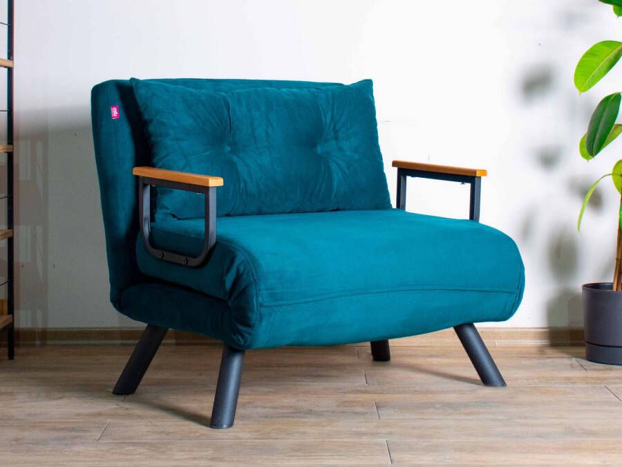Mobistoxx Converteerbare fauteuil SANDERO 1 plaats stof blauw