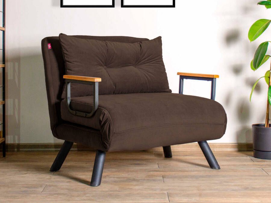 Mobistoxx Converteerbare fauteuil SANDERO 1 plaats stof bruin