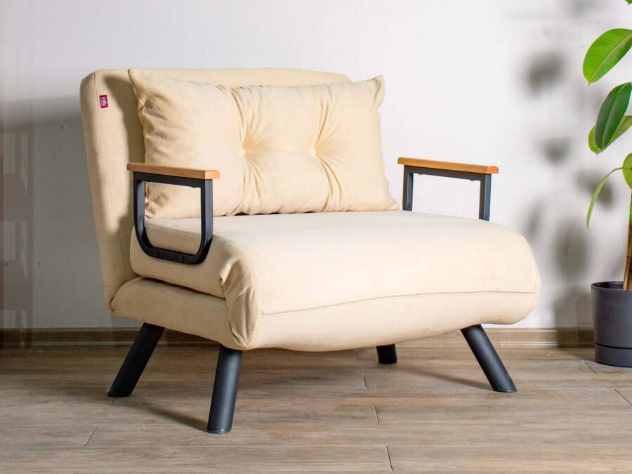 Mobistoxx Converteerbare fauteuil SANDERO 1 plaats stof crème