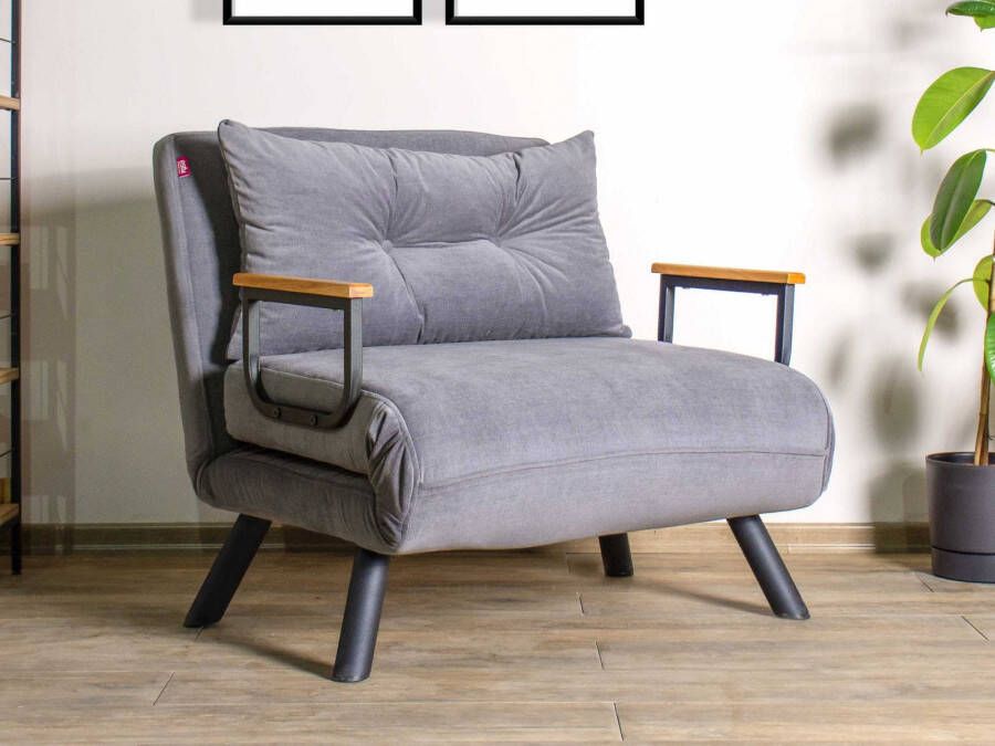 Mobistoxx Converteerbare fauteuil SANDERO 1 plaats stof grijs