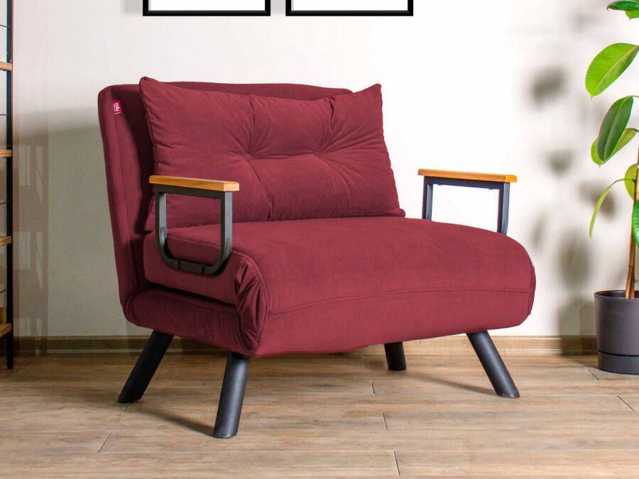Mobistoxx Converteerbare fauteuil SANDERO 1 plaats stof rood