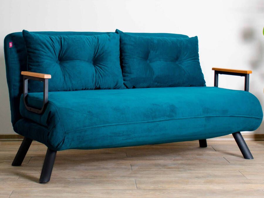 Mobistoxx Converteerbare fauteuil SANDERO 2 plaatsen stof blauw
