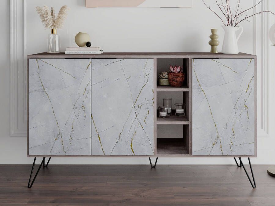 Mobistoxx Dressoir CLARO 3 deuren donker bruin grijs