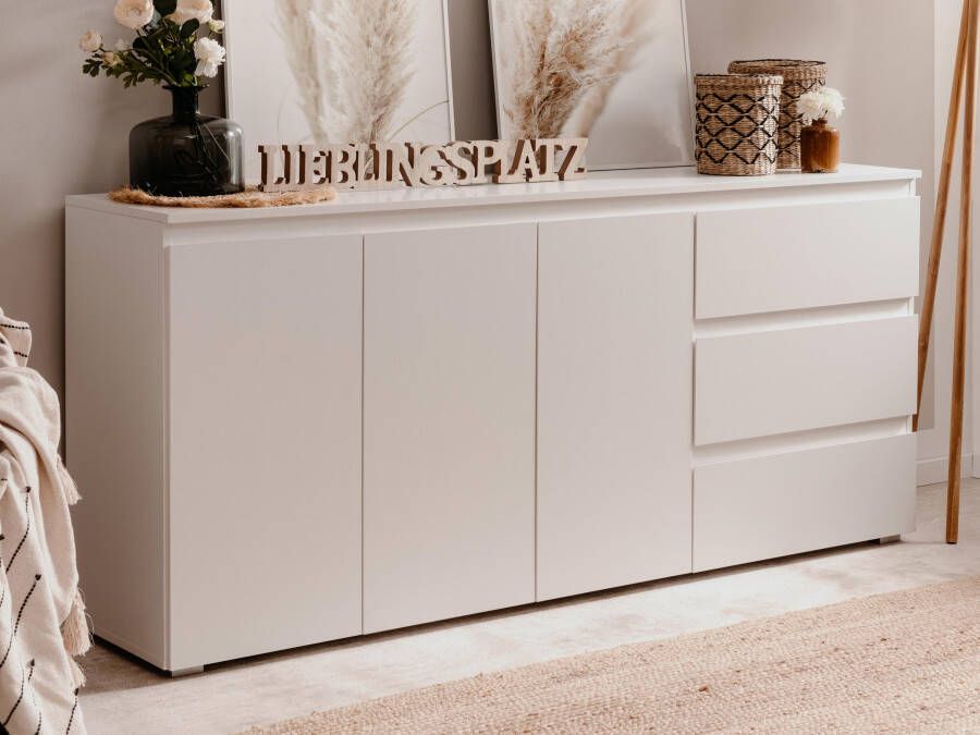 Mobistoxx Dressoir IMANO 3 deuren 3 lades wit