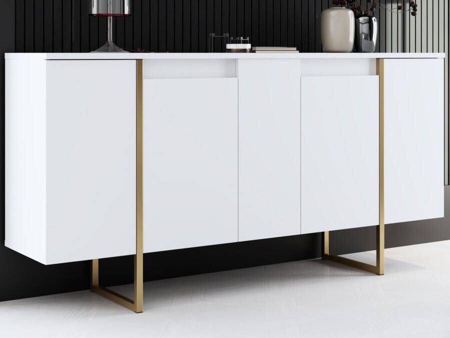 Mobistoxx Dressoir LUXANA 4 deuren wit goud