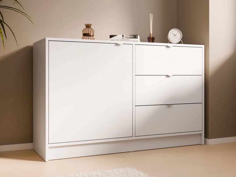 Mobistoxx Dressoir MAURA 1 deur 3 lades wit