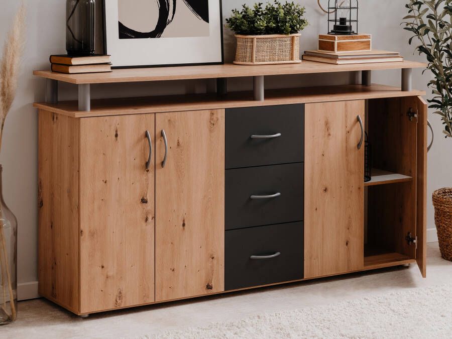 Mobistoxx Dressoir NEVERLAND 4 deuren 3 lades artisan eik