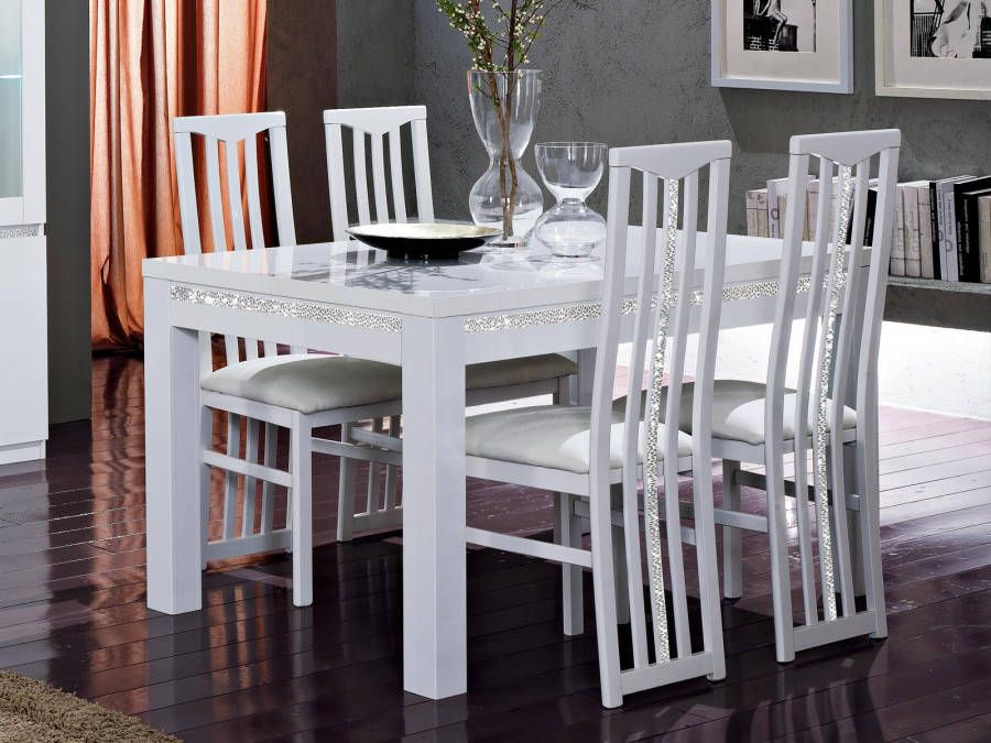 Mobistoxx Eettafel REBECCA 160 cm hoogglans wit